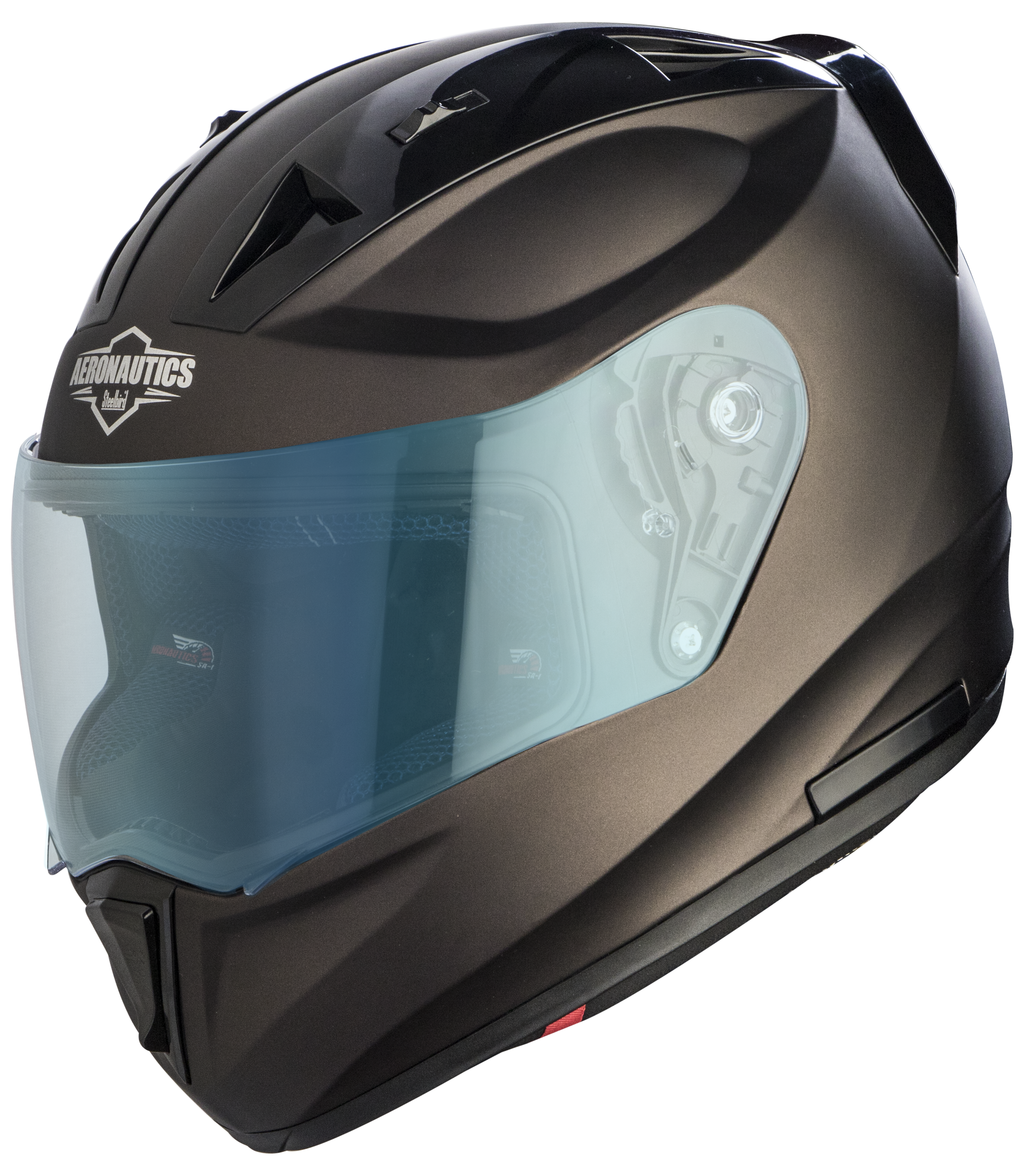 SA-1 Aeronautics Mat Royal Brown ( Fitted With Clear Visor Extra Blue Night Vision Visor Free)